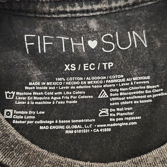 FIFTH🩷SUN Vincent Van Gogh Sunflowers Cropped Black Tie Dye T-Shirt Tee XS - Picture 7 of 8